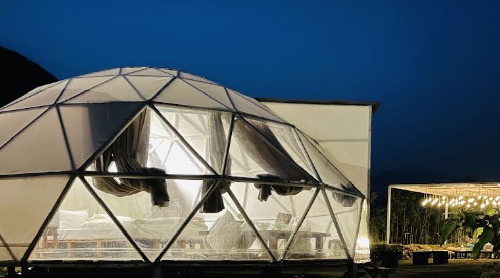 Night View of Glamping Dome