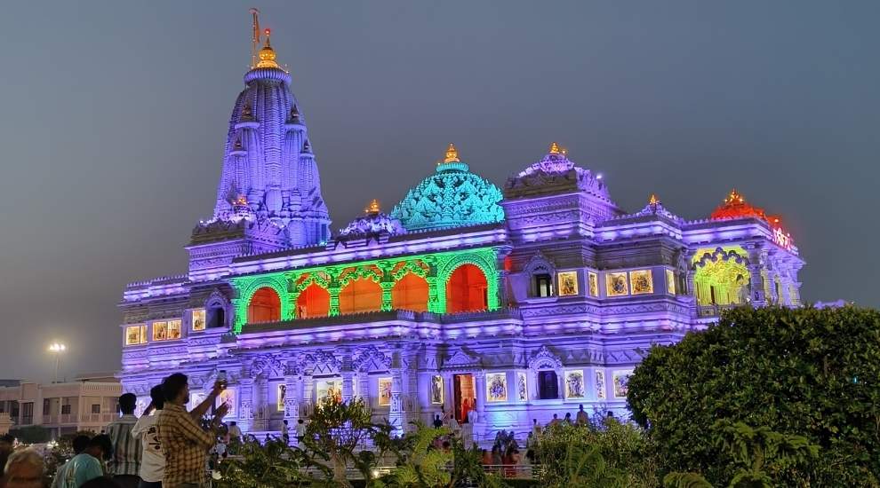 Evening View of Lighting at Prem Mandir, Vrindavan